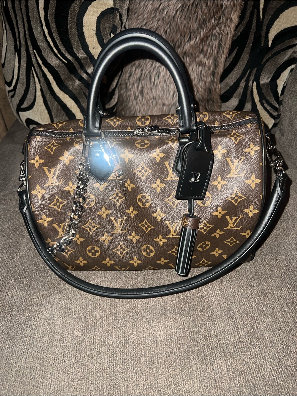 Louis Vuitton Brown Monogram Canvas Top-Handle Bag